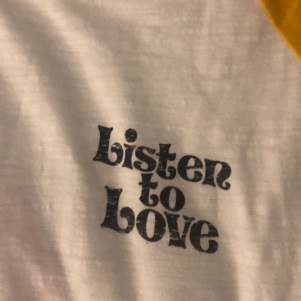 A Old Navy yellow and white long sleeve tee - Picture 3 of 3
